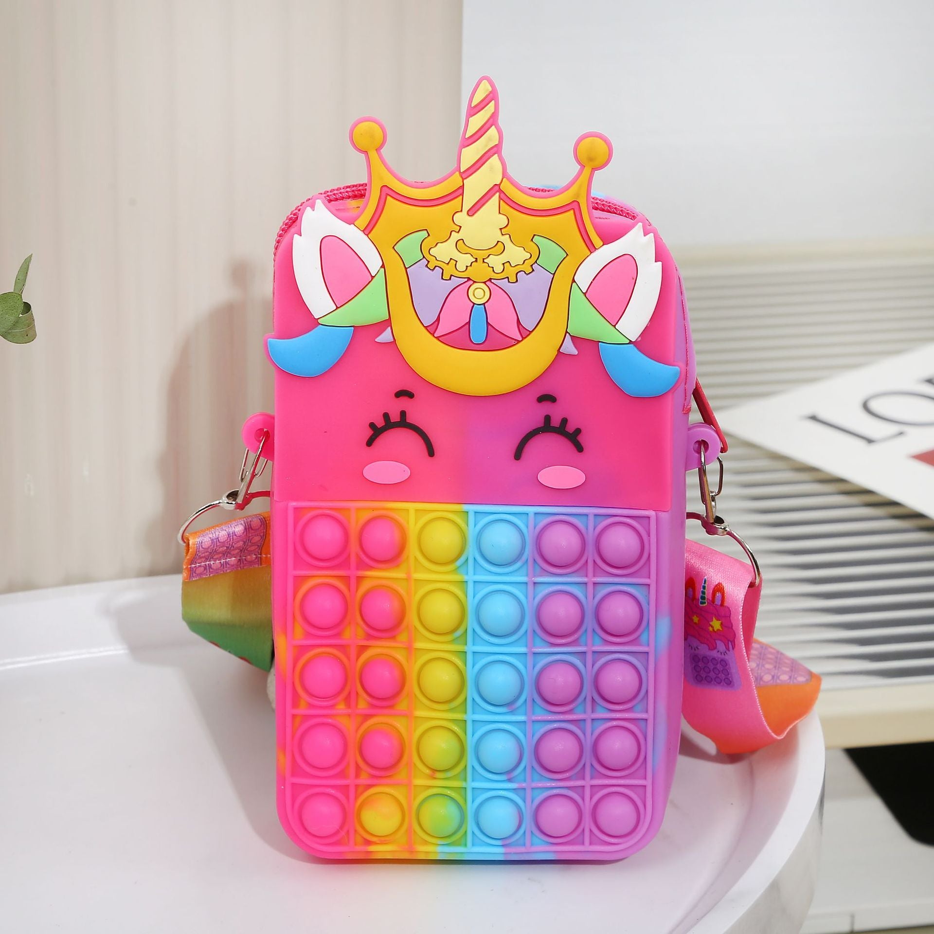 Niños al por mayor Bolsa de hombro de silicona de unicornio grande